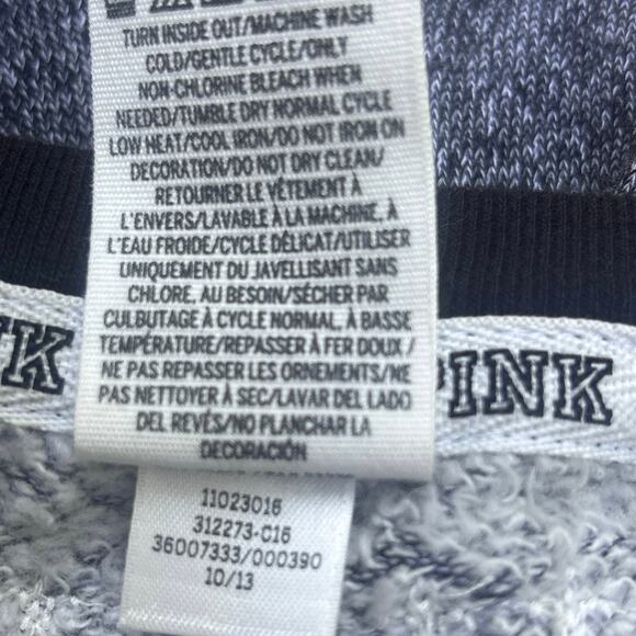 Victorias Secret Pink Womens Sweatshirt Small P Black Sequin Snowflake Pullover - Picture 5 of 8